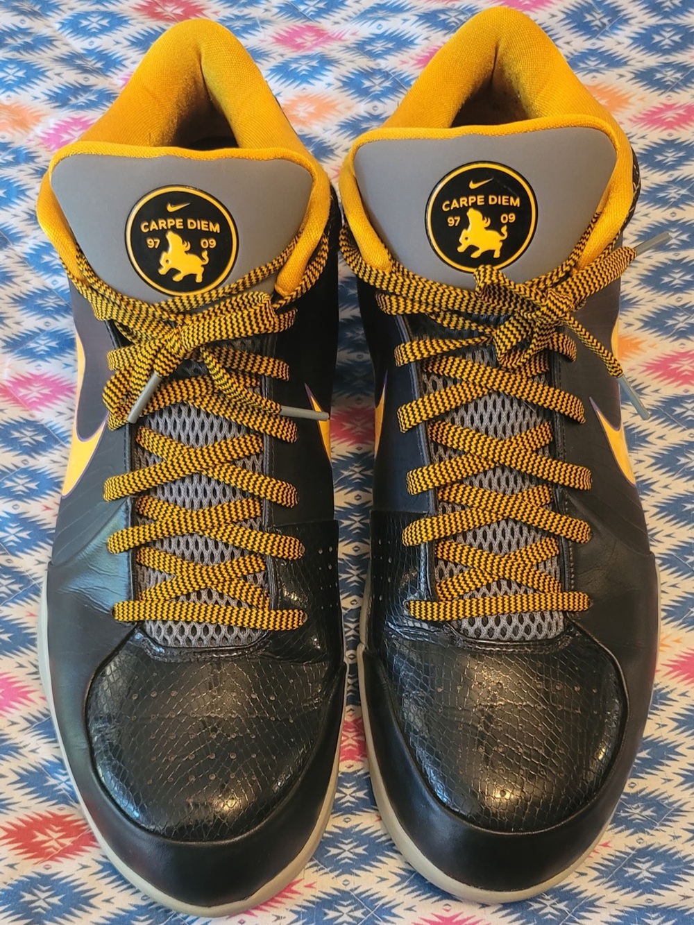 Anthony Davis Nike Gold and Black Athletic Sneakers